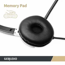 GEQUDIO Headset Kabelgebunden Kopfband Büro/Callcenter Schwarz
