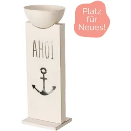 Boltze Dekosäule mit Pflanzschale aus Metall " Ahoi Anker Design, 73 cm von Boltze - Garten Terrassen Deko