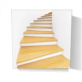 Wallario Schlüsselkasten Wendeltreppe aus hellem Holz (1 St., inkl. Aufhängeset), 30x30cm braun