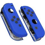 eXtremeRate Joycon Shell & Tasten, Matt DIY-Ersatz Gehäuse Grips Skin Hülle & Knöpfe Buttons Umbau Set für Nintendo Switch/Switch OLED Joycon Controller-Blau [KEIN Joy Con]