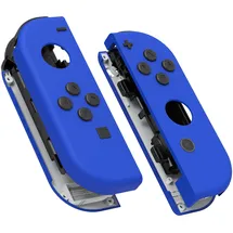 ExtremeRate Joycon Shell & Tasten, Matt DIY-Ersatz Gehäuse Grips Skin Hülle & Knöpfe Buttons Umbau Set für Nintendo Switch/Switch OLED Joycon Controller-Blau [KEIN Joy Con]