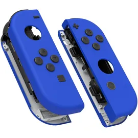 ExtremeRate Joycon Shell & Tasten, Matt DIY-Ersatz Gehäuse Grips Skin Hülle & Knöpfe Buttons Umbau Set für Nintendo Switch/Switch OLED Joycon Controller-Blau [KEIN Joy Con]