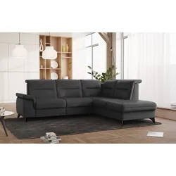 Ecksofa SIT & MORE "Astoria L-Form", grau (anthrazit), B:256cm H:91cm T:225cm, 28000, Sofas, wahlweise mit motorischer Relaxfunktion