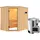 Karibu Sauna Saja - 68 mm Systemsauna - 230 Volt Plug & Play-3,6kW Plug&Play Bio-Kombiofen externer Steuerung Easy-Ohne Dachkranz-Klarglas Ganzglastür