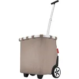 reisenthel carrycruiser Herringbone Mokka – Tragbarer Einkaufstrolley mit stabilem Aluminiumrahmen, Schultergurt und herausnehmbarer Netz-Innentasche – Aus wasserabweisendem Material