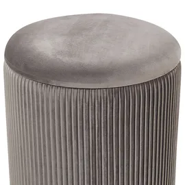 Beliani Pouf 2er Set Samtstoff 0 x 0 x 0 cm Grau/Gold