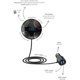 4smarts Bluetooth FM Transmitter - Schwarz