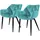 ML-Design Esszimmerstuhl Blau Metall, 67x83x59 cm, Esszimmer, Stühle, Esszimmerstühle 2er Set, Petrol, aus dickem Samtstoff