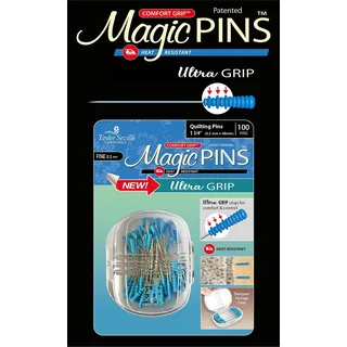 Taylor Seville Magic Pins - Ultra Grip Quilting Fine-Blue 100/Pkg