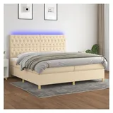 vidaXL Boxspringbett 200 x 200 cm Creme