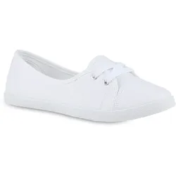 Damen Sportliche Ballerinas in Weiss