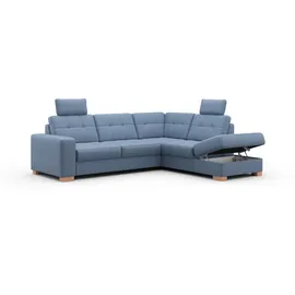 sit&more Ecksofa SIT & MORE "Quincy L-Form", blau, B:249cm H:82cm T:213cm, Sofas, Ecksofa, wahlweise mit Bettfunktion und Bettkasten