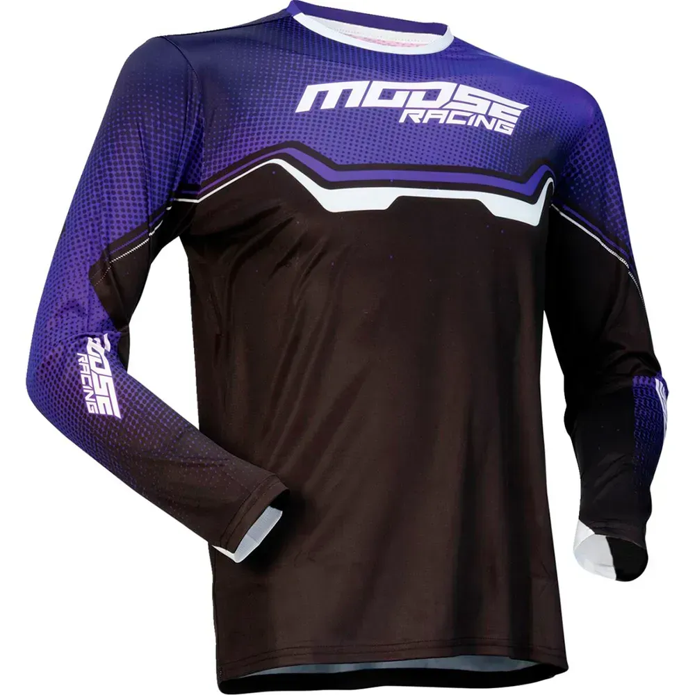 Moose Racing Soft-goods Qualifier® Langarm-trikot - Black / Purple / White Black / Purple - 9-10 Jahre
