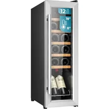 Cecotec Weinkühlschrank Bolero GrandSommelier 1250 CoolWood 12 Flaschen Touch-Display,