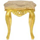 Casa Padrino Barock Beistelltisch Gold mit cremefarbener Marmorplatte 55 x 55 cm x H 55 cm