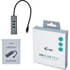 iTEC i-tec USB 3.0 Metal HUB 3 Port mit Gigabit LAN Adapter