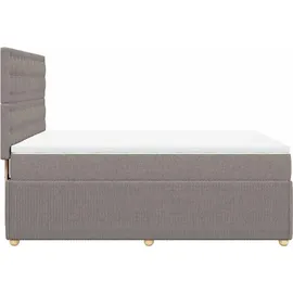 vidaXL Boxspringbett mit Matratze Taupe 140x200 cm Stoff