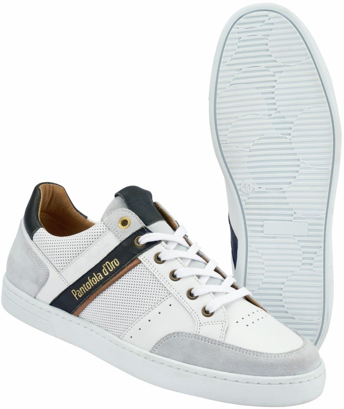 Pantofola dOro Herren Sneakerschuh Weiss gemustert - 46