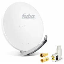 PremiumX Premium X Satelliten-Komplettanlage Fuba DAA 850 W Satellitenschüssel Alu Weiß Quad LNB weiß 8x F-Stecker für 4 Teilnehmer