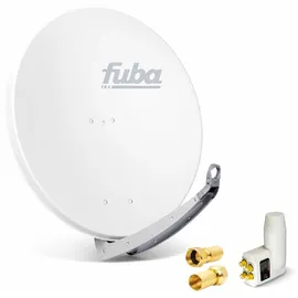 PremiumX Premium X Satelliten-Komplettanlage Fuba DAA 850 W Satellitenschüssel Alu Weiß Quad LNB weiß 8x F-Stecker für 4 Teilnehmer