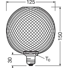 Osram DECOR FLAT GLOBE ist eine flache runde Lampe mit 3.5W, 827, frosted, E27 Non-DIM Warmweiss 4058075840126