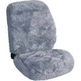 Woltu Lammfellbezug Auto Sitzbezug Echtlammfell Vollbezug Vordersitzbezug universal Größe, Feste Wolle, ca. 1.8 cm Dicke, Silber