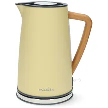 Nedis Wasserkocher - 1.7 l - Soft-Touch - Gelb - Um 360 Grad drehbar - Verdecktes Heizelement - Strix Controller - Boil-dry protection