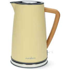 Nedis Wasserkocher - 1.7 l - Soft-Touch - Gelb - Um 360 Grad drehbar - Verdecktes Heizelement - Strix Controller - Boil-dry protection