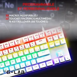 THE G-LAB Gaming Tastatur The G-Lab Mercury AZERTY, Französisch, Schwarz - Schwarz