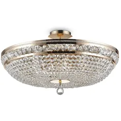 Deckenlampe Deckenleuchte Kristallleuchte Wohnzimmerlampe Metall gold B 65cm