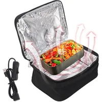 Jwthee Tragbare Mikrowelle für Camping, elektrisch beheizte Lunchbox, tragbarer Ofen-Speisewärmer,Tragbarer USB Heizungs Lunchbox Nahrungserhitzer mit Aluminiumfolie für Büroarbeit Picknick Reise