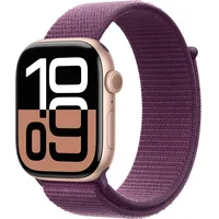 Apple Watch Series 10 GPS 46 mm Aluminiumgehäuse roségold Sport Loop pflaume