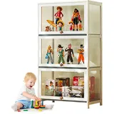 Dtyubfg 1~5 Schichten vitrinenschrank Bambus-Aufbewahrungsschrank, Vitrine mit AcryltüR, Curio-SchräNke, Flip-Schranktür-Design, ist staubdicht und leicht zu reinigen Sich für Schlafzimme Eckvitrine