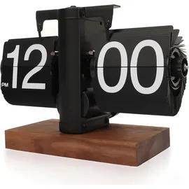 Yusat Retro-Flip-Uhr, Vintage-Tischuhr, Automatisches Drehen, batteriebetrieben, Mechanische Schreibtischuhr,