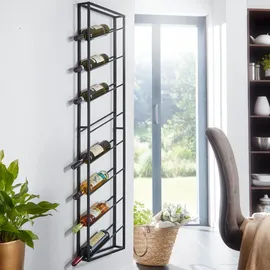 FineBuy Weinregal 36 x 8 x 150 cm Schwarz