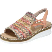 Rieker Sandale, Sommerschuh, Sandalette, Keilabsatz, in modischer Flechtoptik Rieker aprikot multi