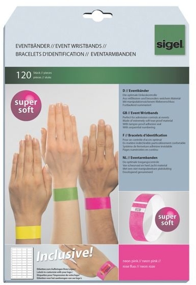 120er-Pack Eventbänder / Einlassbänder »Super Soft« grün, Sigel