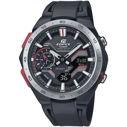 Smartwatch CASIO EDIFICE, schwarz (schwarz, rot), Smartwatches, Armbanduhr, Quarzuhr, Herrenuhr, Edelstahlarmband, Bluetooth