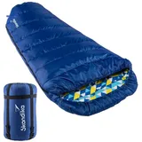 Skandika Schlafsack Vegas Flanell | XXL Mumienschlafsack mit Flanell Baumwoll oder Polycotton Innenfutter für Erwachsene, koppelbar, 3 Jahreszeiten, bis -12° bis -15°C, 220 x 110 cm | Outdoor Camping