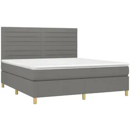 vidaXL Boxspringbett 180 x 200 cm Dunkelgrau