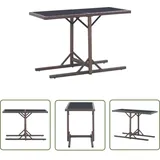 The Living Store Gartentisch Braun 110×53×72 cm Glas und Poly Rattan - Gartentisch - Esstisch - Terrassenmöbel - Outdoor Möbel - Polyrattan Tisch