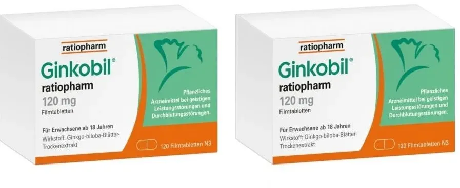 Ginkobil ratiopharm 120 mg Doppelpack - zusätzlich 5? Rabatt * 2X120 St Filmtabletten