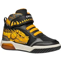 GEOX J Inek Boy A Sneaker, Black/Yellow, 30 EU