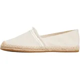 Tommy Hilfiger Damen Espadrilles Fringe Canvas Closed mit Logo, Elfenbein (Muslin), 42