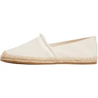 Tommy Hilfiger Damen Espadrilles Fringe Canvas Closed mit Logo, Elfenbein (Muslin), 42