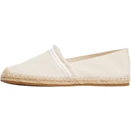 Tommy Hilfiger Damen Espadrilles Fringe Canvas Closed mit Logo, Elfenbein (Muslin), 42