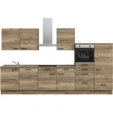 Nobilia Küchenzeile ""Structura I"", braun (front: eiche havanna nachbildung, korpus: eiche havanna nachbildung, arbeitsplatte: eiche havanna nachbildung), B:360,3cm H:216,6cm T:60cm, Komplettküchen-Sets, vormontiert, Ausrichtung wählbar, Breite 360 cm, wahlw.