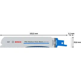 Bosch Säbelsägeblatt Medium-Thick Metal precise S937BEF 1,1 x 25 x 150 mm 25 St.