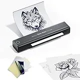 TATELF H1 Thermodrucker Tattoo Bluetooth - Kabelloser Stencil Drucker für Tätowierer, Schablonendrucker mit 10 Blatt Transferpapier, Kompatibel mit iOS/Android, für Künstler und Anfänger