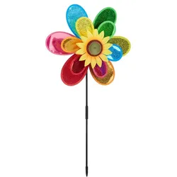 Relaxdays Windrad Blume Gelb,Grün,Rot